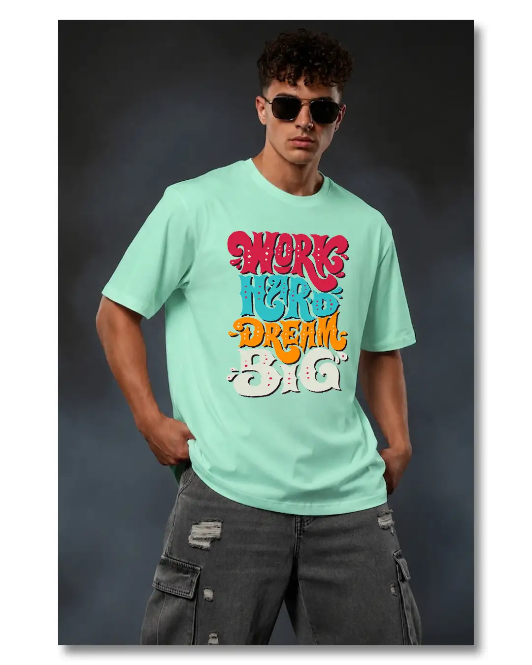 Work Hard Dream Big-1 Mint Green