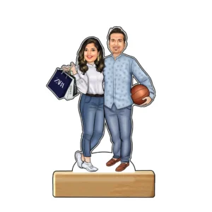 Modern Casual Couple Caricature Cutout