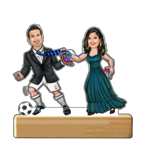 Couple with Football Caricature Cutout