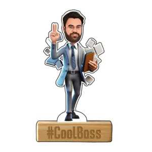 Multitasking Businessman Caricature Cutout
